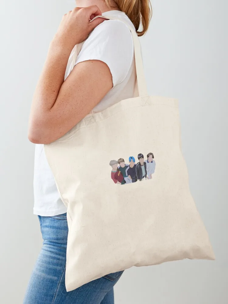 Bolsa de compras personalizada TXT Run Away para mujer, bolso de mano, sacs de shopping