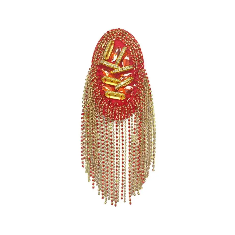 Fashion Handmade New Long Chain Shoulder Tassel Epaulet Detachable Rhinestone Shoulder Epaulettes Badge Jewelry Gifts Women Men