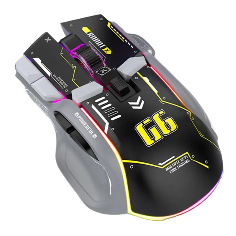 Gamer Mouse 2.4G Wireless Bluetooth Mouse 9 Keys 4000dpi RGB Light Mechanical Mouse for Win/iOS/Android Pc Gaming Mouse 2023 New