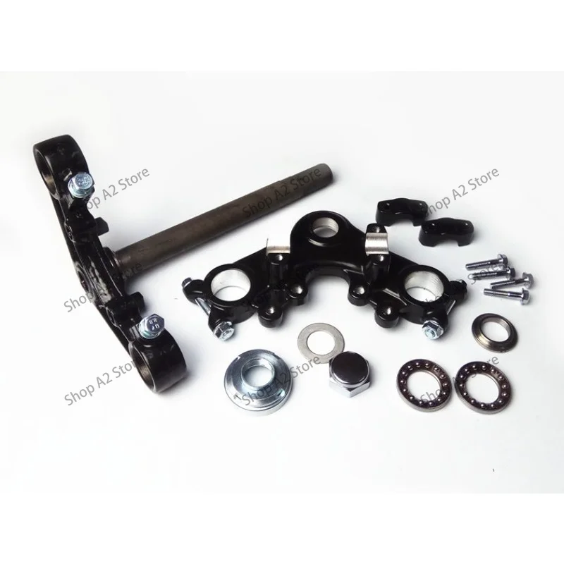 Motorcycle CG125 Modified Widened Steering Stem Upper Lower Triple Clamp Assembly Front Fork Upgrade Parts
