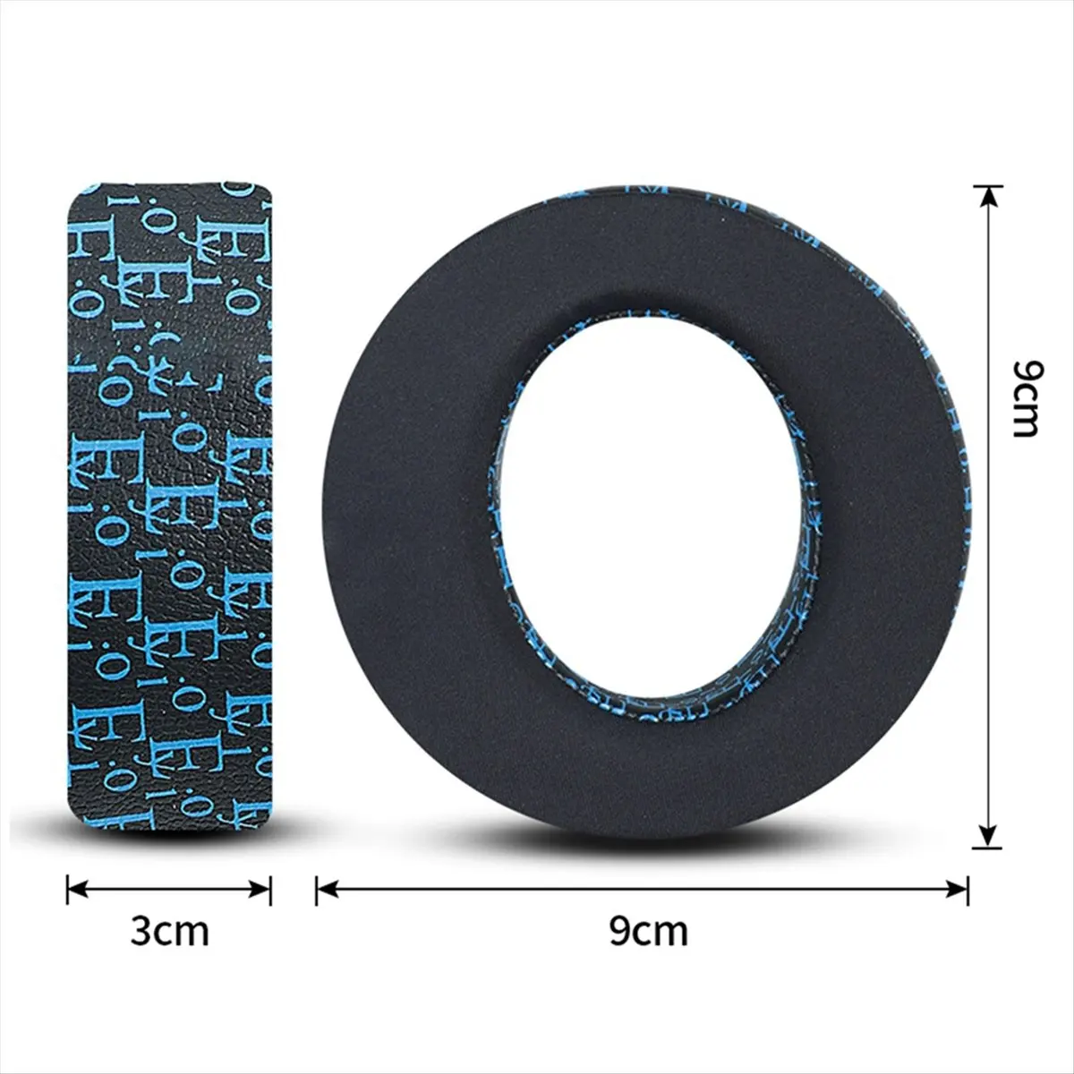 HAPPYDAY~ Replacement Ear Cushions Gaming Headset Comfortable Earpads,Black-Blue