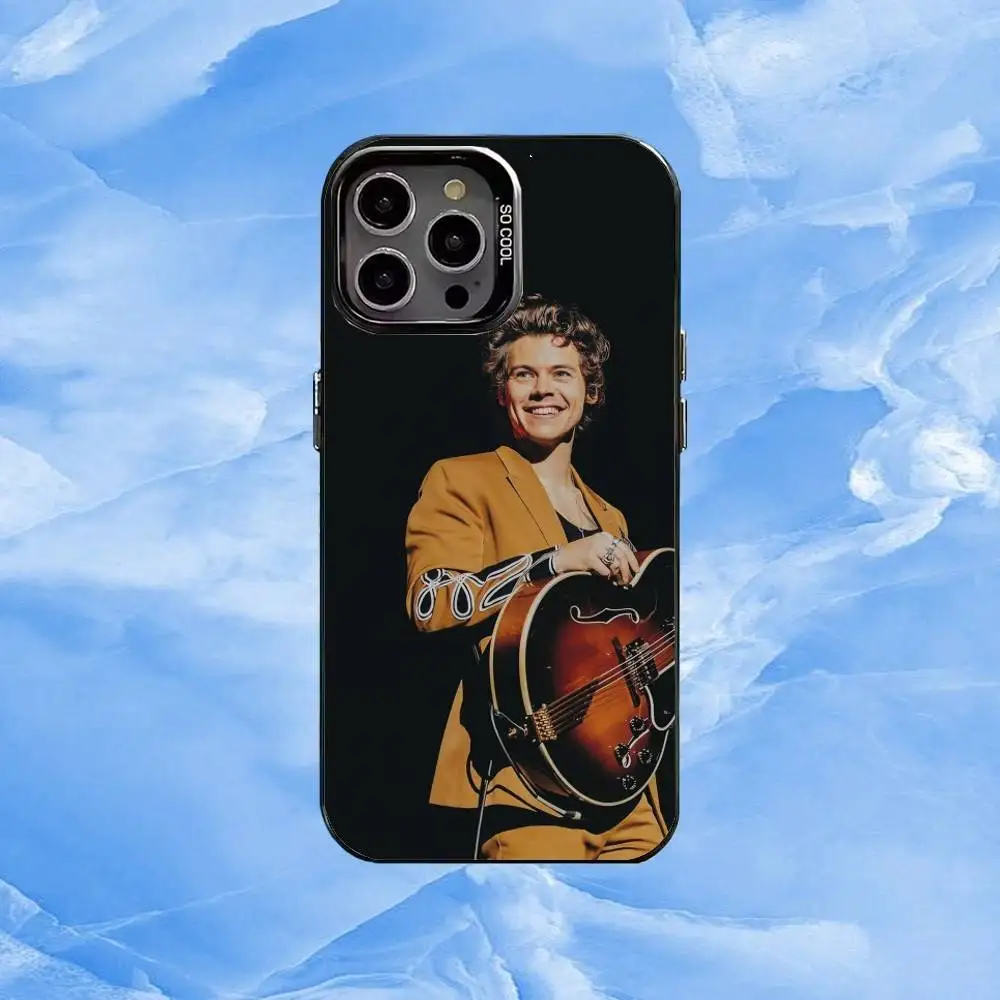 Custodia per telefono H-HaRRy M-Music S-Styles per iPhone17,16,15,14,13,12,11 Plus, custodia per telefono Pro Max Black Candy Silver