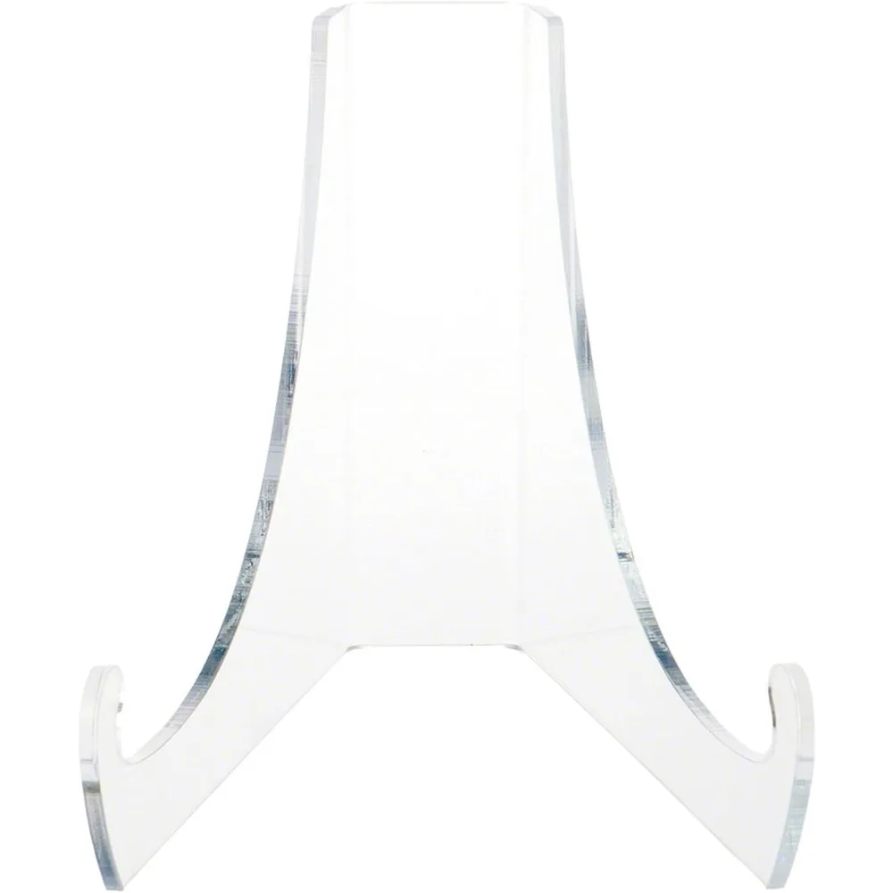 حامل عرض خلفي مسطح من الأكريليك الشفاف مع حواف دعم عميقة إضافية، 8 بوصة ارتفاع × 7 بوصة عرض × 10 بوصة عمق