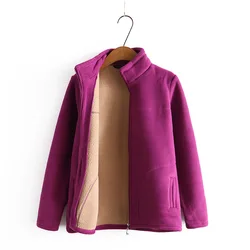 5XL Mom's Fleece Jacket Autumn Winter Large Size Loose Thicken Warn Short Zipper Coats Middle-aged Women Polar Fleece Ovecoat