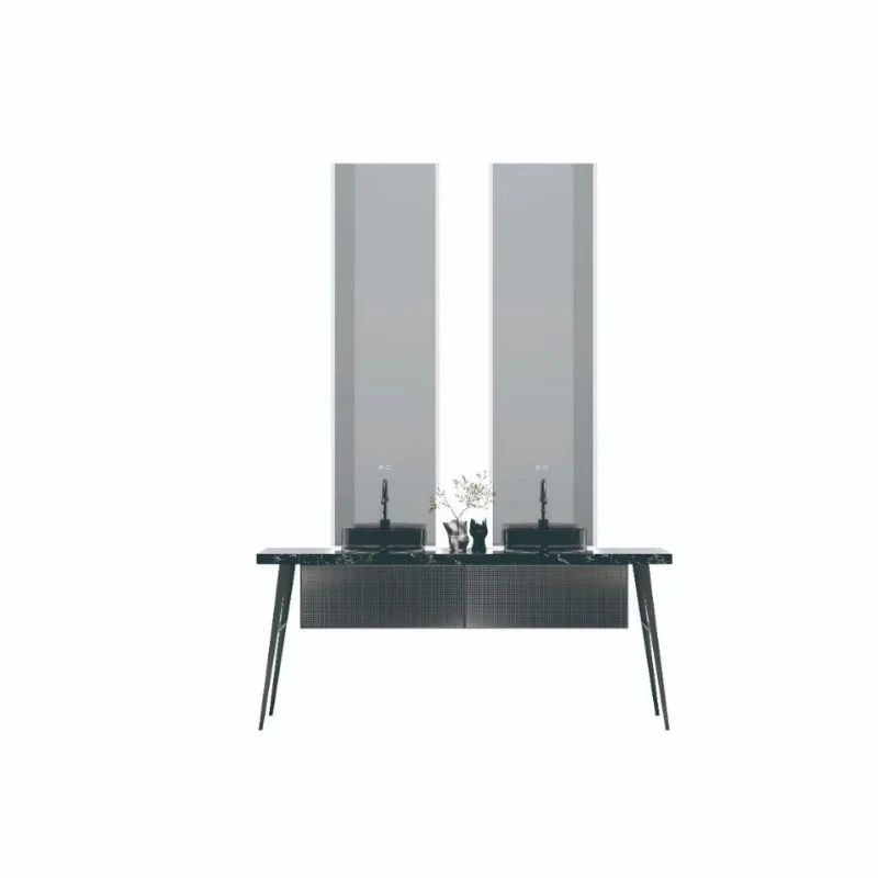 bathroom cabinet acrylic Nordic double basin vertical LED mirror washbasin single basin combination washbasin
