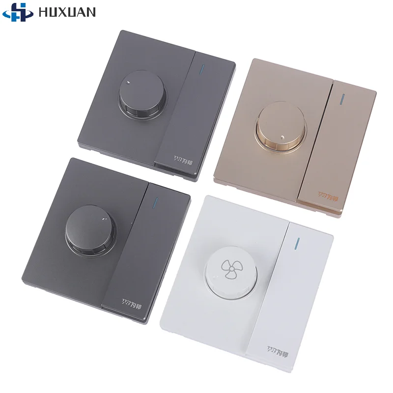 1PCS Type 86 220V Adjustment Ceiling Fan Speed Control Switch Wall Button Dimmer , Universal