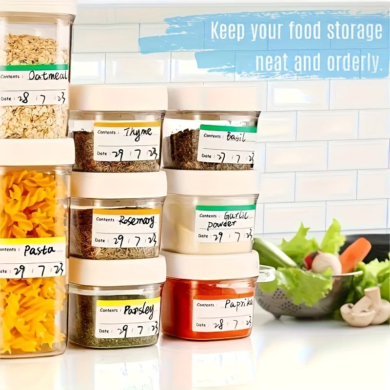 500/1000pcs Reusable Freezer Stickers No Residue Removable Labels for Refrigerator Freezer Kitchen Storage Meal Prep Organizing