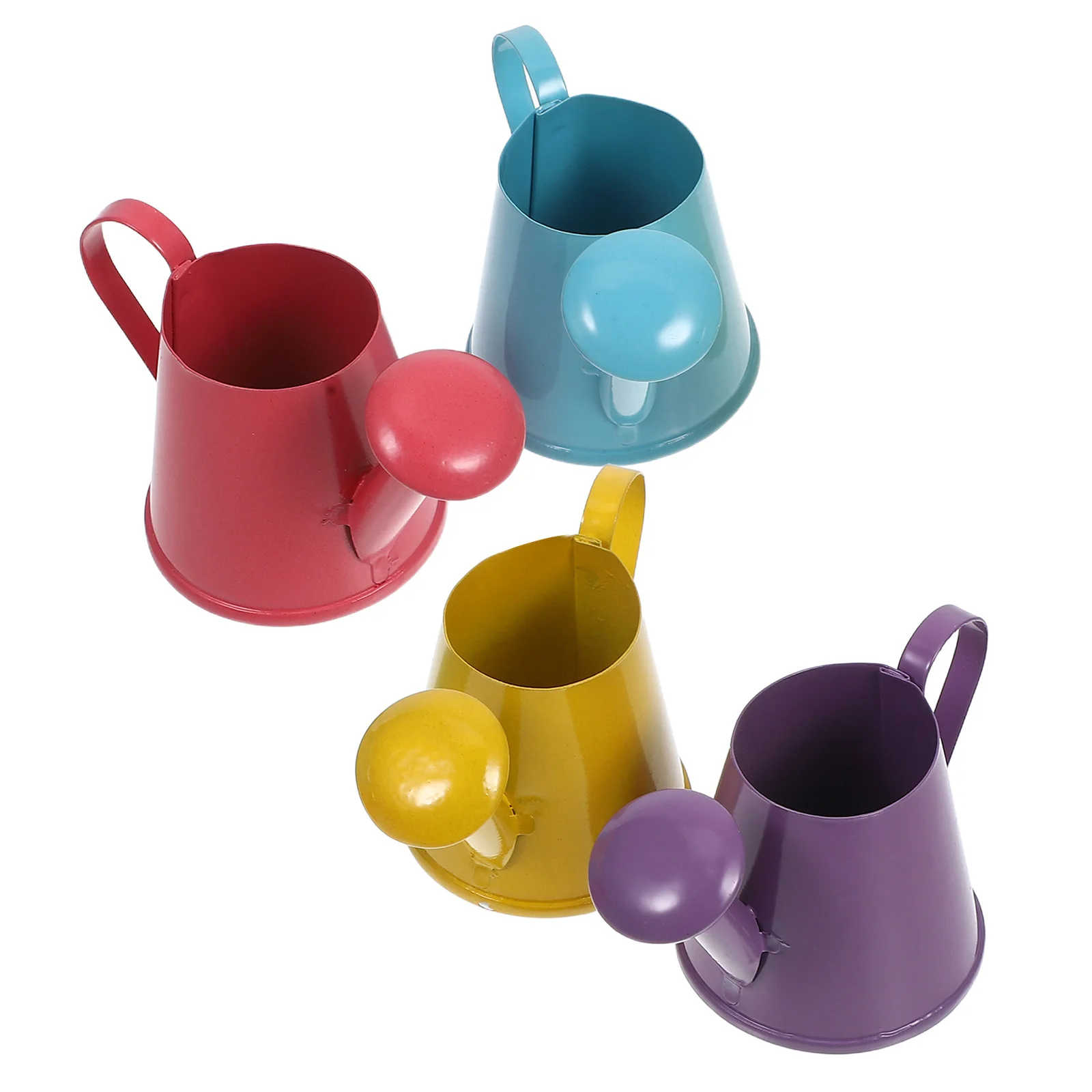 

4pcs Mini Watering Can For Kids Small Metal Garden Watering Pot Durable Iron Portable Plant Care Tool Outdoor Indoor Bonsai