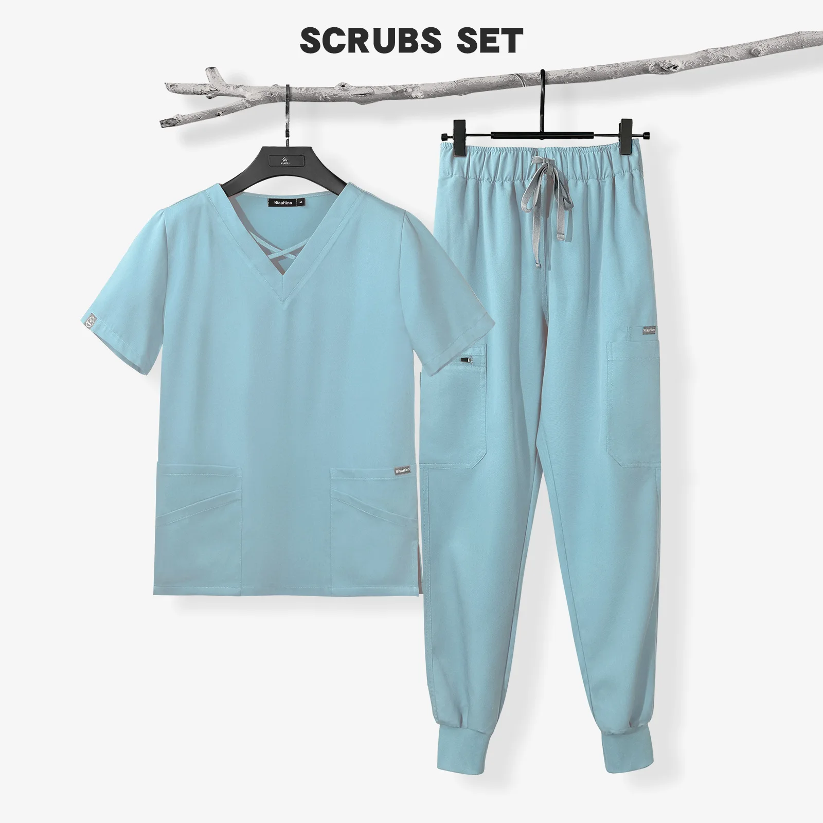 

Wash Separates Set Men And Women Short Sleeve Brush Hands Clothes Beauty Pet Oral Doctor Nurse Embroidered