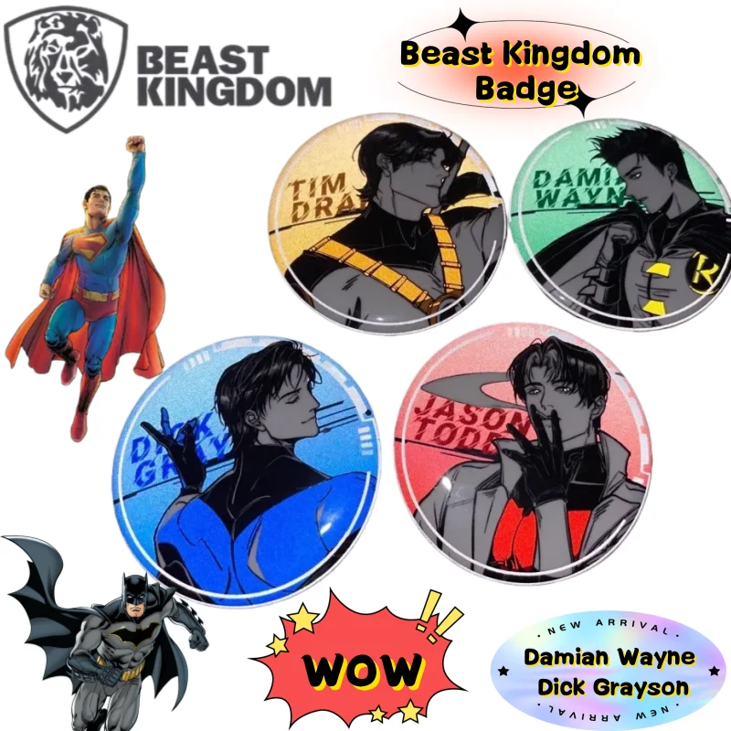 

Королевство зверей Бэтмен Дамиан Уэйн Дик Грейсон значок креативный высокая номинальная стоимость аниме мультфильм принт студенческая школьная сумка украшение