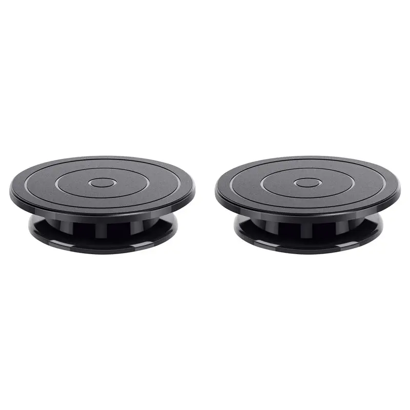 Happy New- 2Pcs 11 Inch Rotate Turntable Sculpting Wheel Revolving Cake Turntable Black Painting Turn Table Stand