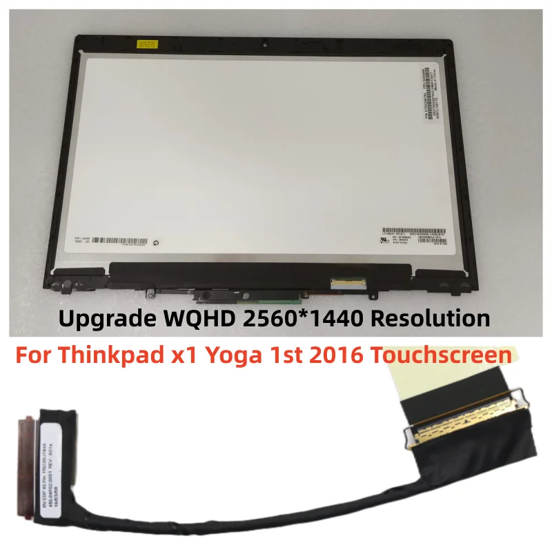 lenovo thinkpad x1 yoga 1 geracao de tela lcd montagem de toque wqhd 40pin 00ur190 00ur191 00ur192 01ay702 01ay703 01