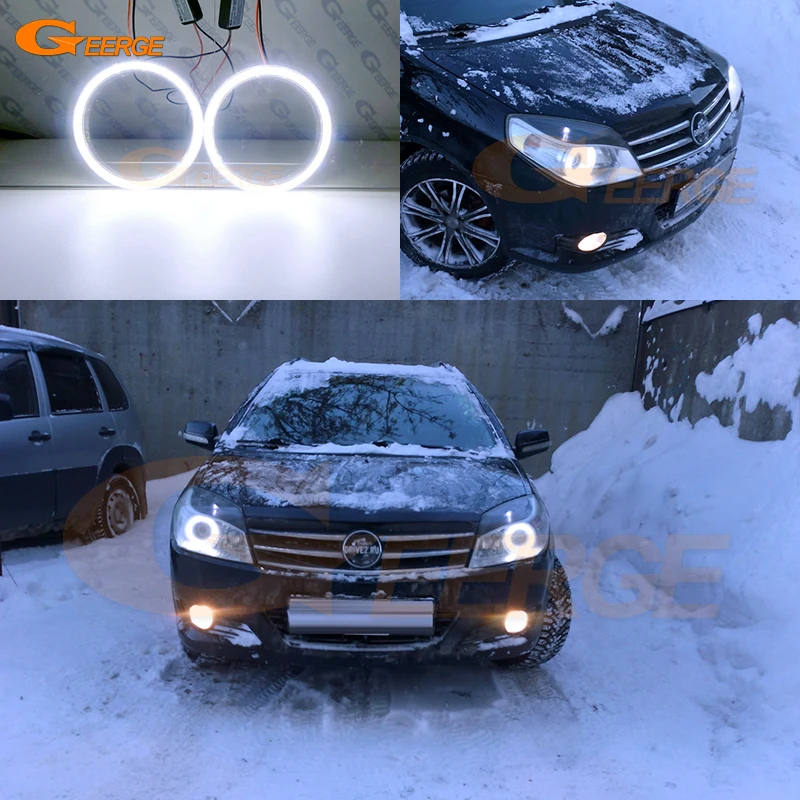 For Geely MK Cross 2010 2011 2012 2013 2014 Excellent Ultra Bright Cob Led Angel Eyes Kit Halo Rings Car Accessories