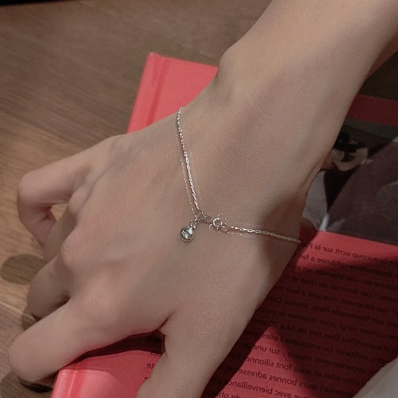 S925 Sterling Silver Bean Bracelet Retro Korean Style Minimalist Unique Design Fashion Jewelry For Women Wholesale
