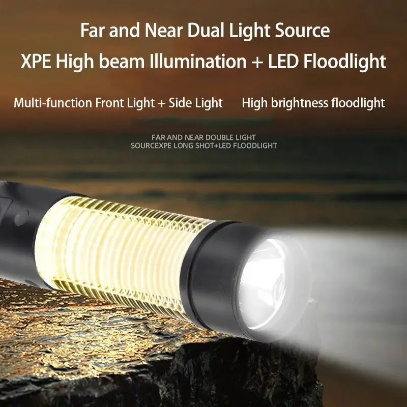 Tripod Camping Lantern Portable LED Flashlight USB Rechargeable 6 Mode Torch Light Outdoor Fishing Hiking Camp Tent Hanging Lamp