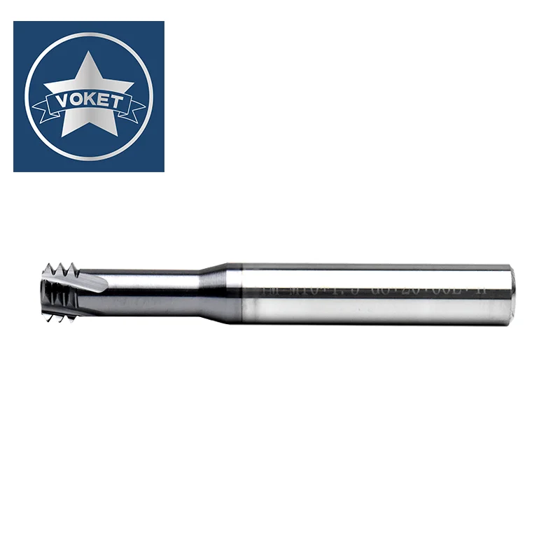 Imagem -02 - Voner-cnc Cortador de Fresagem de Rosca Carboneto Sólido Haste Longa Fileiras m2 m3 m4 m5 m6 m8 M10 M12 M14 100 mm