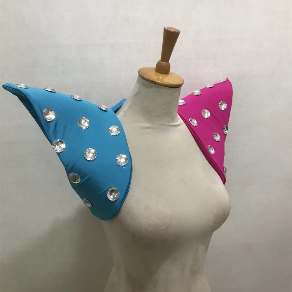 Shiny Crystal Flying Shoulder Vest Stage Performance Accessories Exaggerated Shoulder Pads Waistcoat Tans Tops