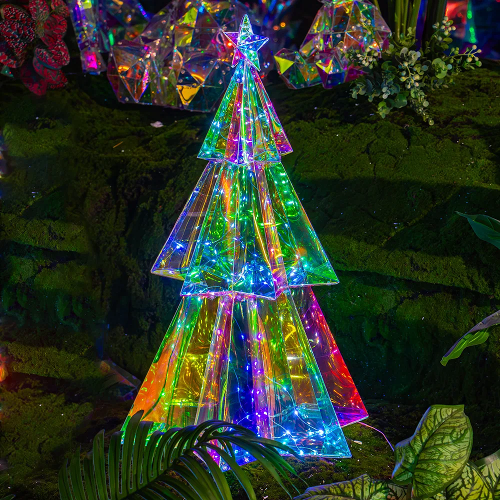 Lampu Peri Natal Lampu Pohon Natal Warna-warni Pelangi Dekorasi Meja USB Plug-in LED 2025 Dekorasi Ruangan Pencahayaan untuk Rumah
