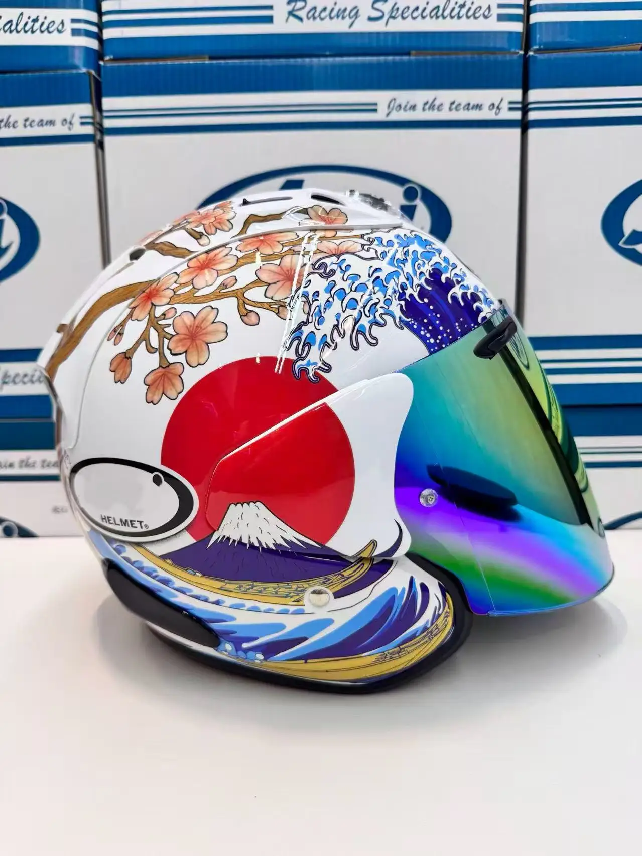 Open Face Motorcycle helmet vz ram 3/4 hlemet sakura white   helmet Riding Motocross Racing Motobike Helmet