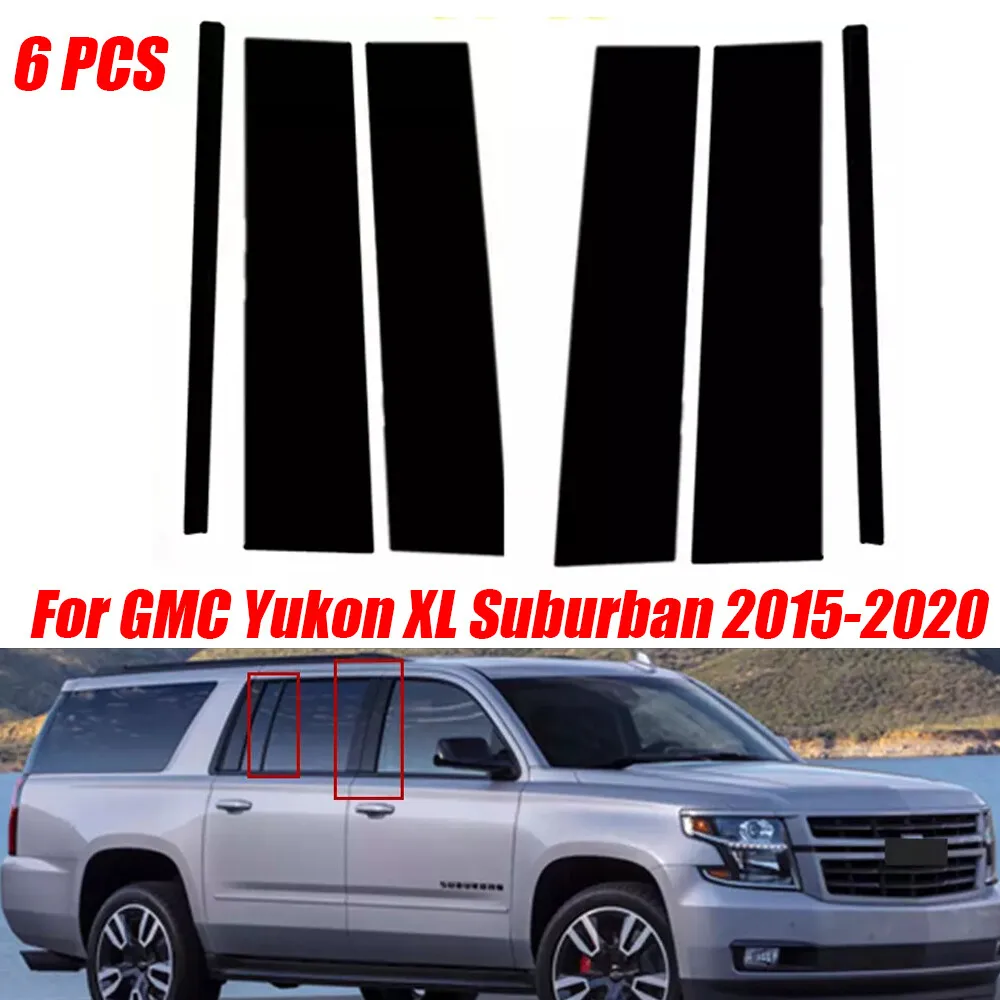 

6X Door Window Trim Cover Pillar Post Black For GMC Yukon XL Suburban 2015-2020
