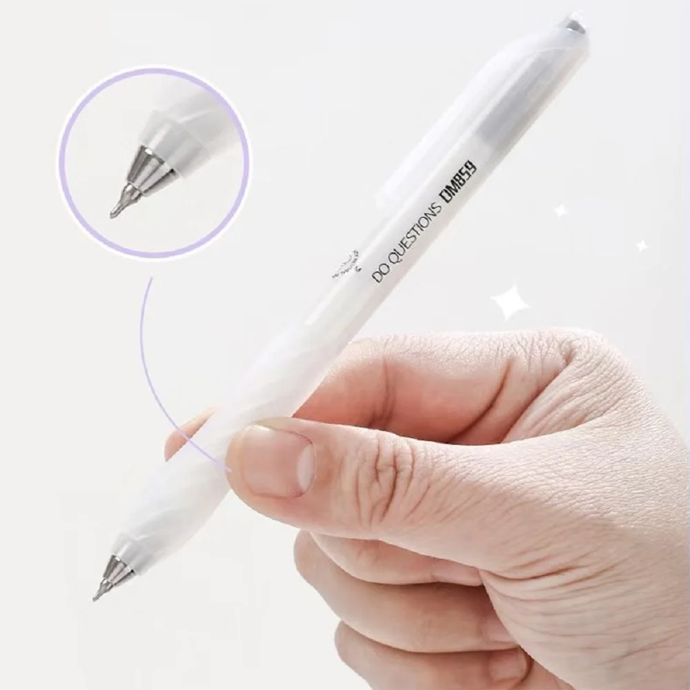 Ballpoint Pen 0.5mm Low Center of Gravity Press Neutral Pen Soft Grip Silicone Quick Drying Simple Transparent Bar Answer Pen