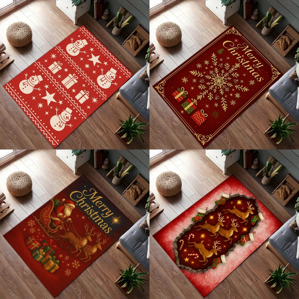 Weihnachtsteppich, roter Teppich, Schneemann, Weihnachtsbaum-Design, Teppich, Wohnzimmer, Heimdekoration, Sofatisch, Schlafzimmer, Nachttisch, Teppich, Festival-Dekoration