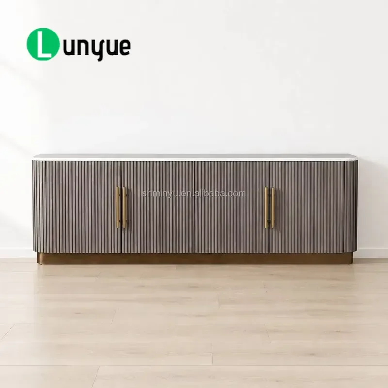 Modern Luxury Mid Century Wooden TV Cabinet Retro Antique Royal Style Media Console for Living Room Bedroom Customizable
