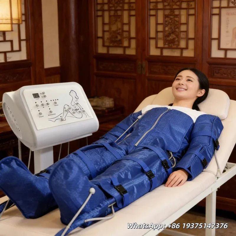 Pressotherapy Lymphatic Massage Machine for Circulation & Relaxation,Relax  Leg Waist Body Muscles– Portable for Home and Salon