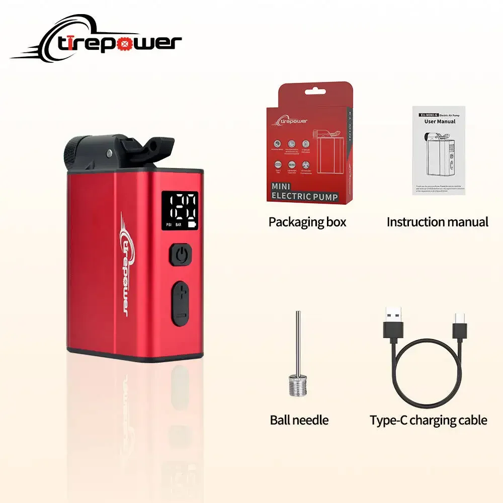 

Mini Bike Air Pump Fast Inflation with Gauge Aluminum Alloy with Built-in Heat Insulation Layer with Presta Schrader &Clik Valve