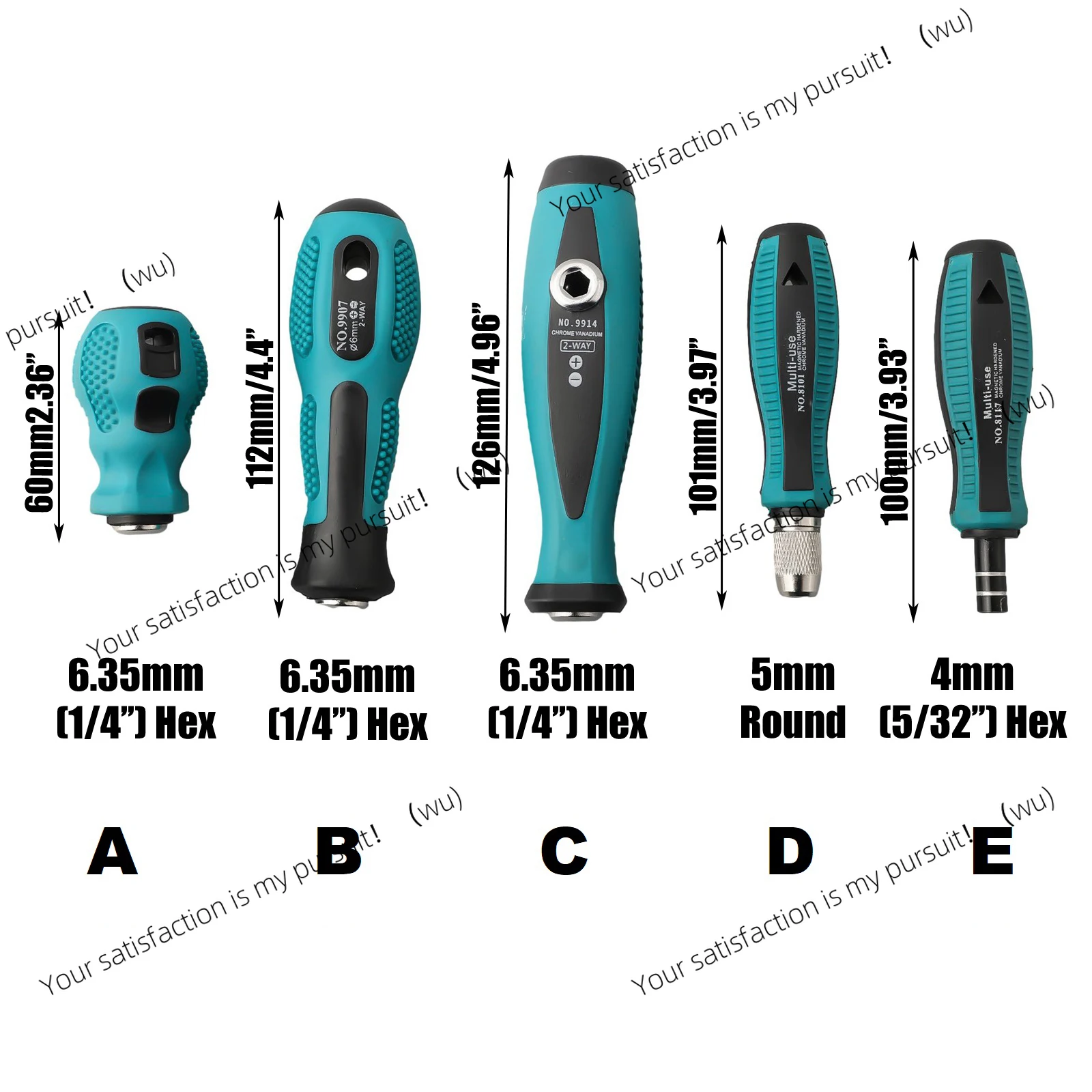 6.35mm 4mm Hex 5mm Round Adapter Handle Magnetic Screw Driver Bits Holder Adapter For Hand Tool Socket Wrench Accessory
