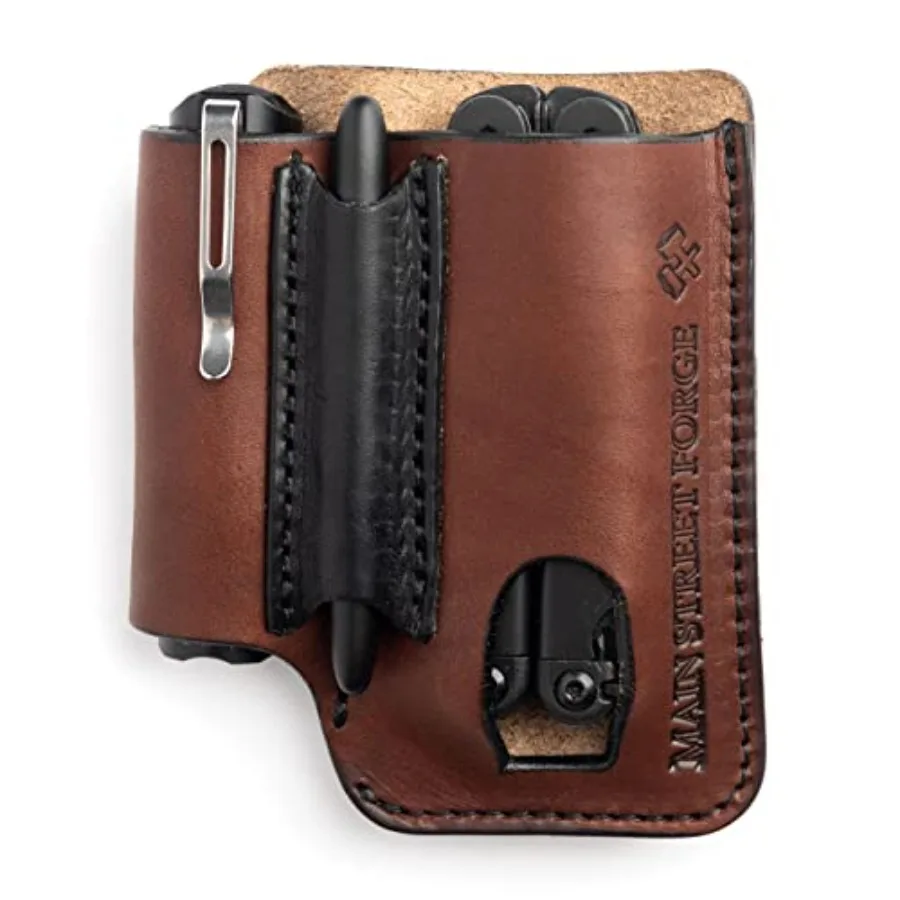 

Made in USA Leather EDC Pouch Leather Multitool Sheath/Holster for Men Belt Clip/Pocket Organizer for Leatherman, Gerber and SO