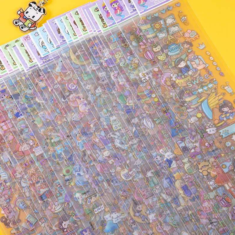 41 Sheets Creative Hand Account DIY Decor Collage Material Plain Sheet Stickers PET Waterproof Cartoon Sticker Decorative