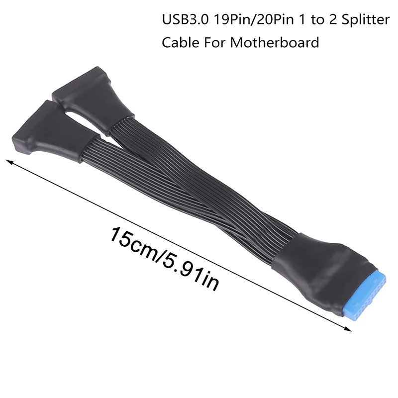 1Pc Moederbord Usb 3.0 19pin Header 1 Naar 2 Extension Splitter Kabel 19pin Interne Verlengkop Adapter Kabel 15Cm