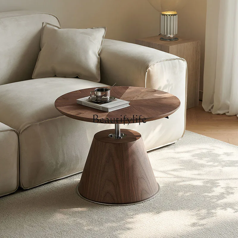 

Multifunctional lift sofa side table Living room 2024 new creative light luxury high sense round corner table