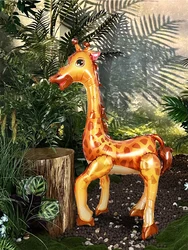 1pc Giraffe Standing Foil Balloon, Forest Animal Theme Baby Shower 1st Birthday Anniversary Party Supplies Decoration