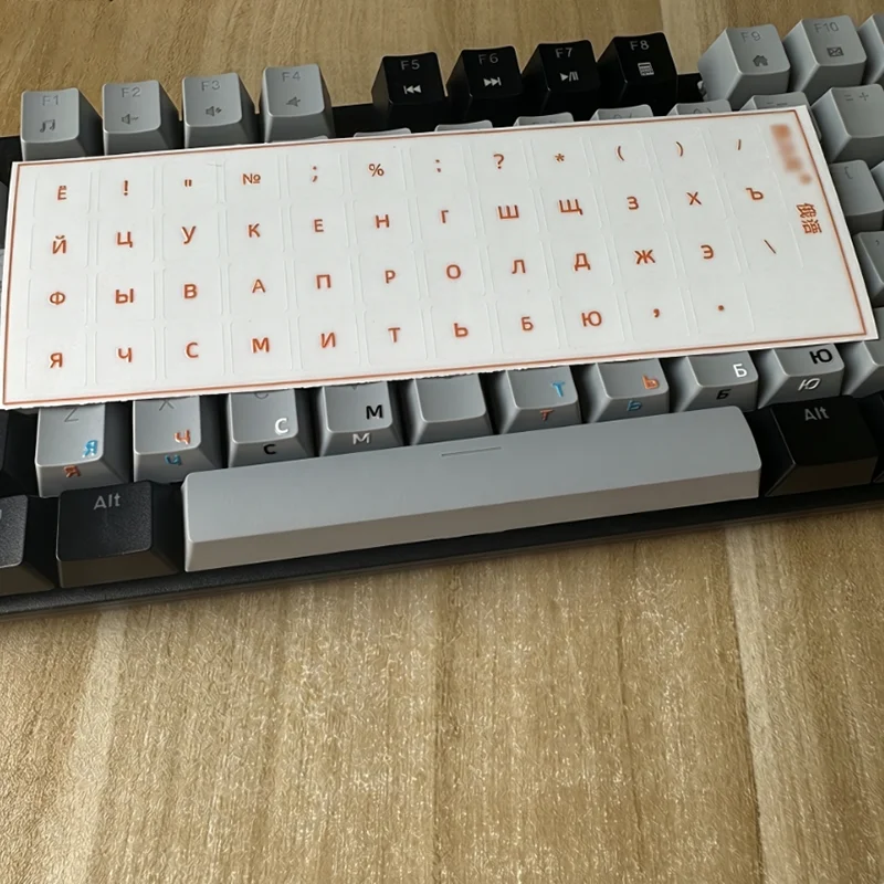 Transferaufkleber, Abziehfolie, Aufkleber mit Worten, russische Tastaturaufkleber für den Desktop, universelle Aufkleber, Tastenaufkleber, Tastaturaufkleber