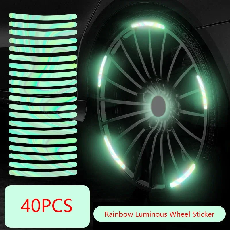 

Car Tire Rim Reflective Sticker Night Safety Warning Strip Motorcycle Bike Auto Wheel Hub Reflector Stickers Decals