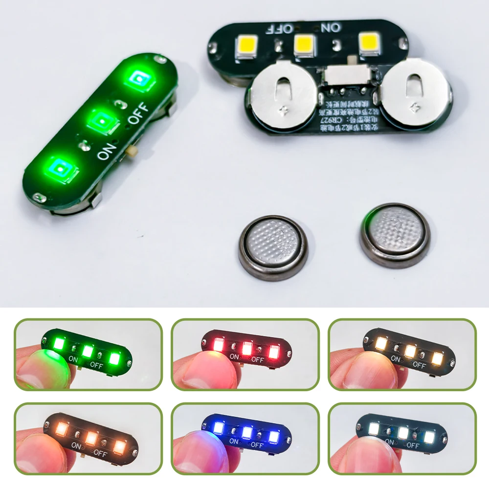 2 STKS Draadloze LED Lichtschakelaar Controle 3 Hoofd Super Helderheid Lamp + Gift 2 st CR927 Batterij DIY Model Maken Speelgoed Scène Materialen
