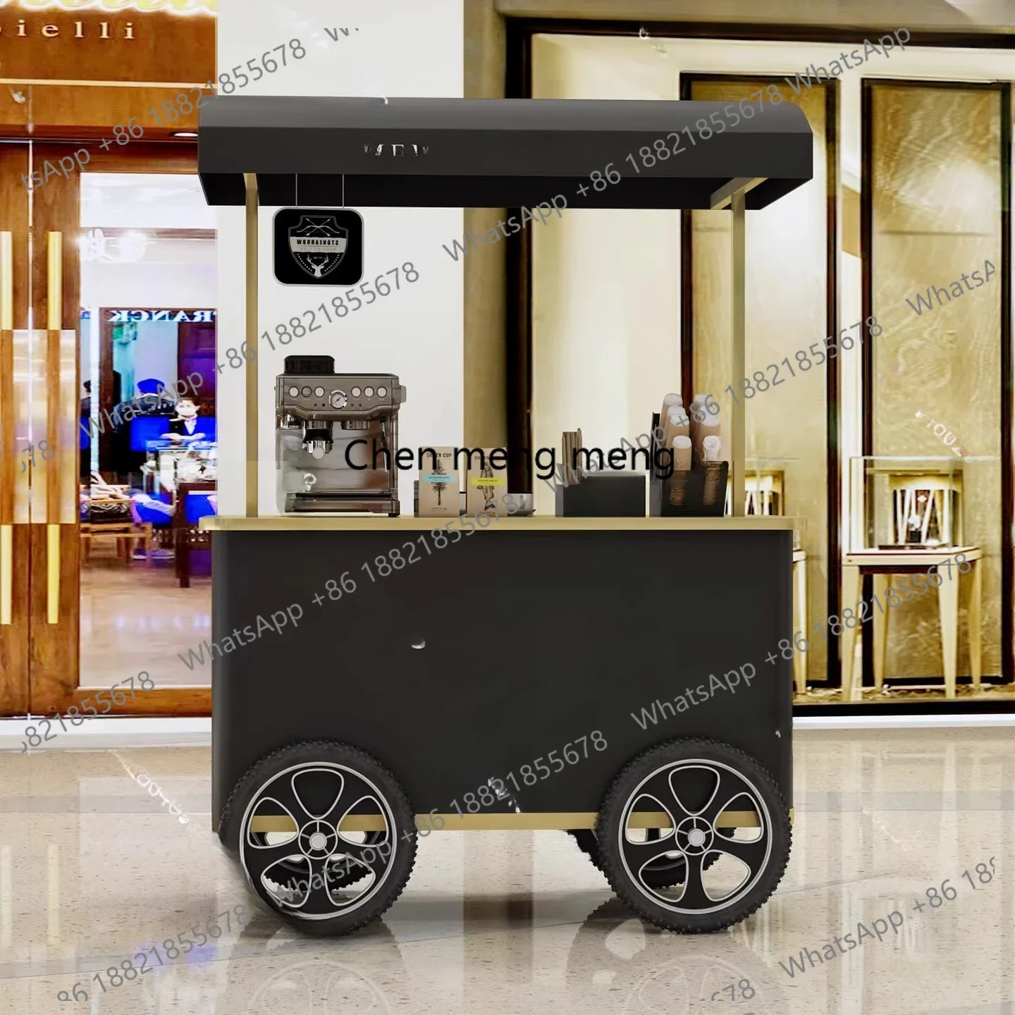 Stall trolley commercial hotel wrought iron flower car coffee event promotional car