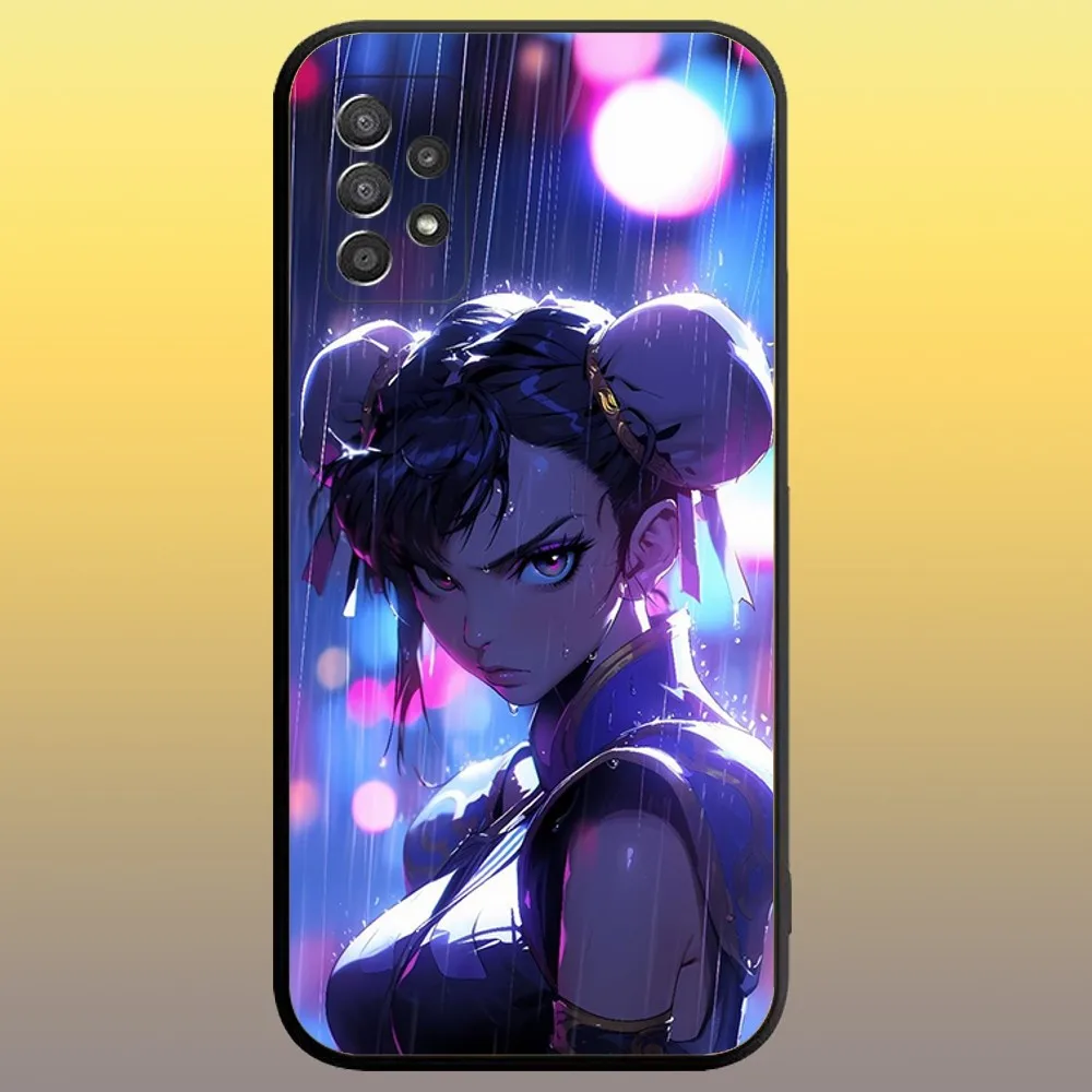 Chun-Li Game S-Street-F-fighters Phone Case for SamsungA 91,80,73,72,71,70,53,52,51,42,41,40,32,31,30,22,21,20,13 S 4G 5G Black