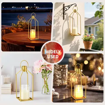 19+22in Decorative Candle Lanterns, LED Flameless Candle Lantern | Battery Operated Hanging Lanterns with Remote and Timer for Home Decor 7