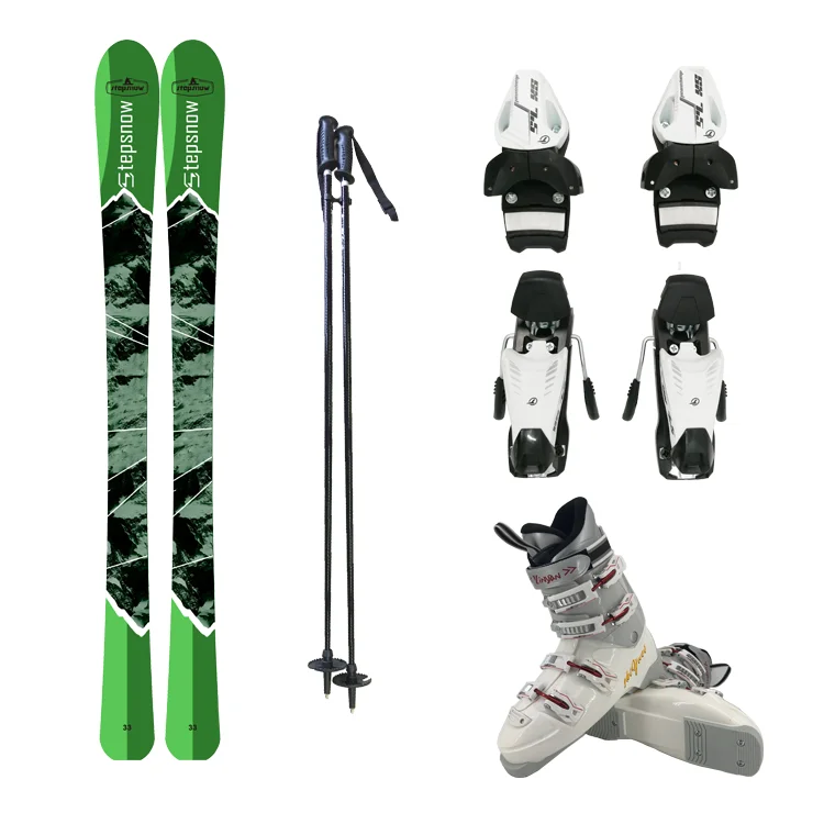 

OEM Custom bamboo alpine mountain snow skis for kid adult women men's custom-made ski board equipment of OEM ski manufacturer