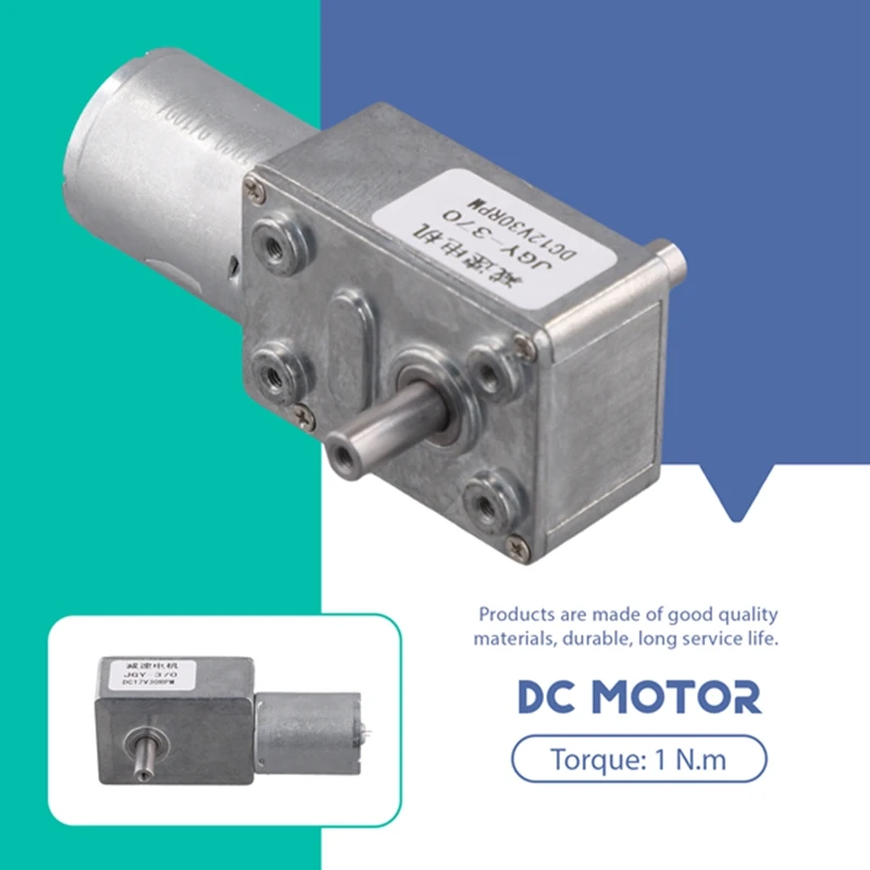 JGY370 DC Motor  12V 30RPM Reduce Speed Motor With High Torque Turbo Worm Geared