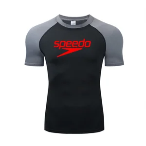 UV protection of men dive suit, tight short-sleeved swimsuit, floating swimsuit swimming, rash protector rash protection t-shirt 12 Main Sales Surf Shirt - №12