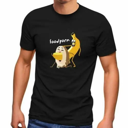 Herren T-Shirt Funshirt Food Porn Motiv Spruch lustig Banane Schokolade Donut