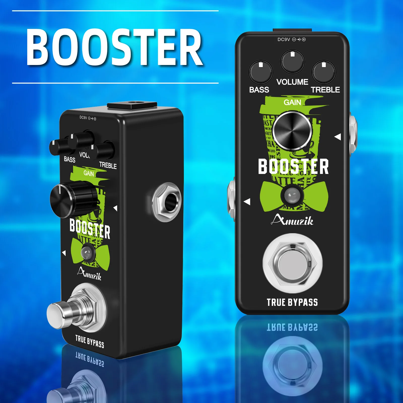 

Mini Booster Guitar Effect Pedal,True Gain Booster, Micro Clean Boost Pedal for Electric Guitar Pure Clean Mini Booster Pedals T