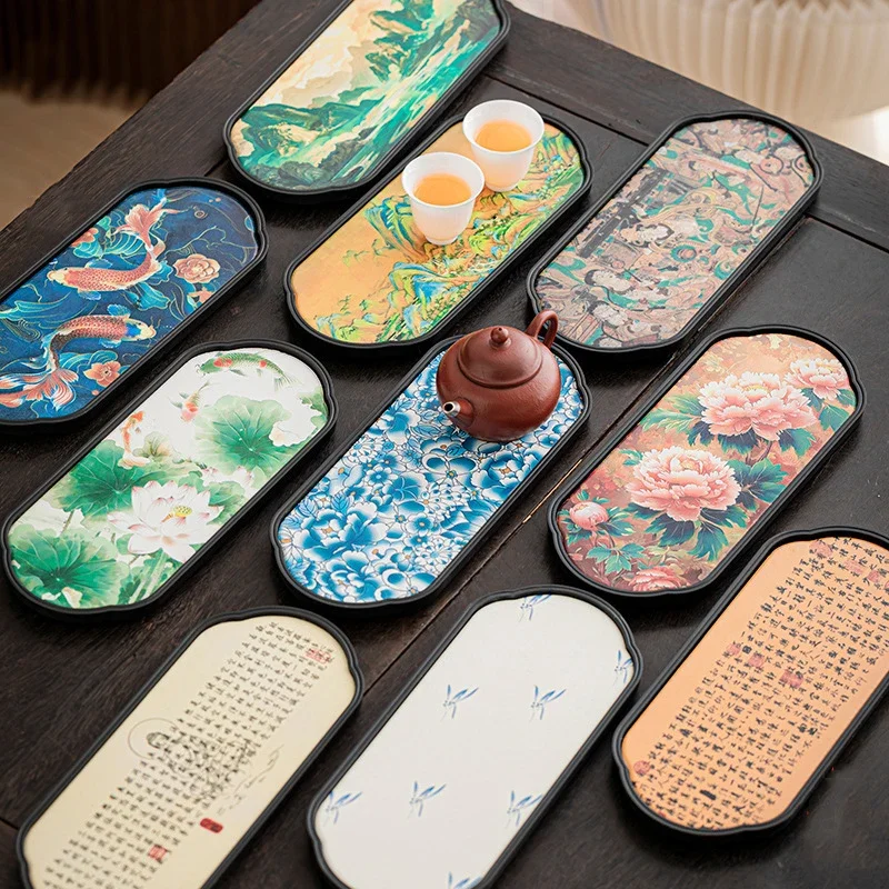 

Chinese-style Ceramic Absorbent Dry Bubble Tray Coffee Table Tea Tray Tea Set Accessories Retro Tea Tray Home Decoration Modern
