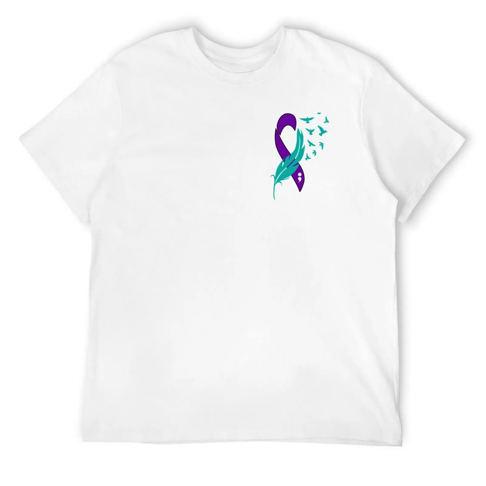 Semicolon Suicide Awareness Ribbon T-Shirt customs sweat t shirts for men