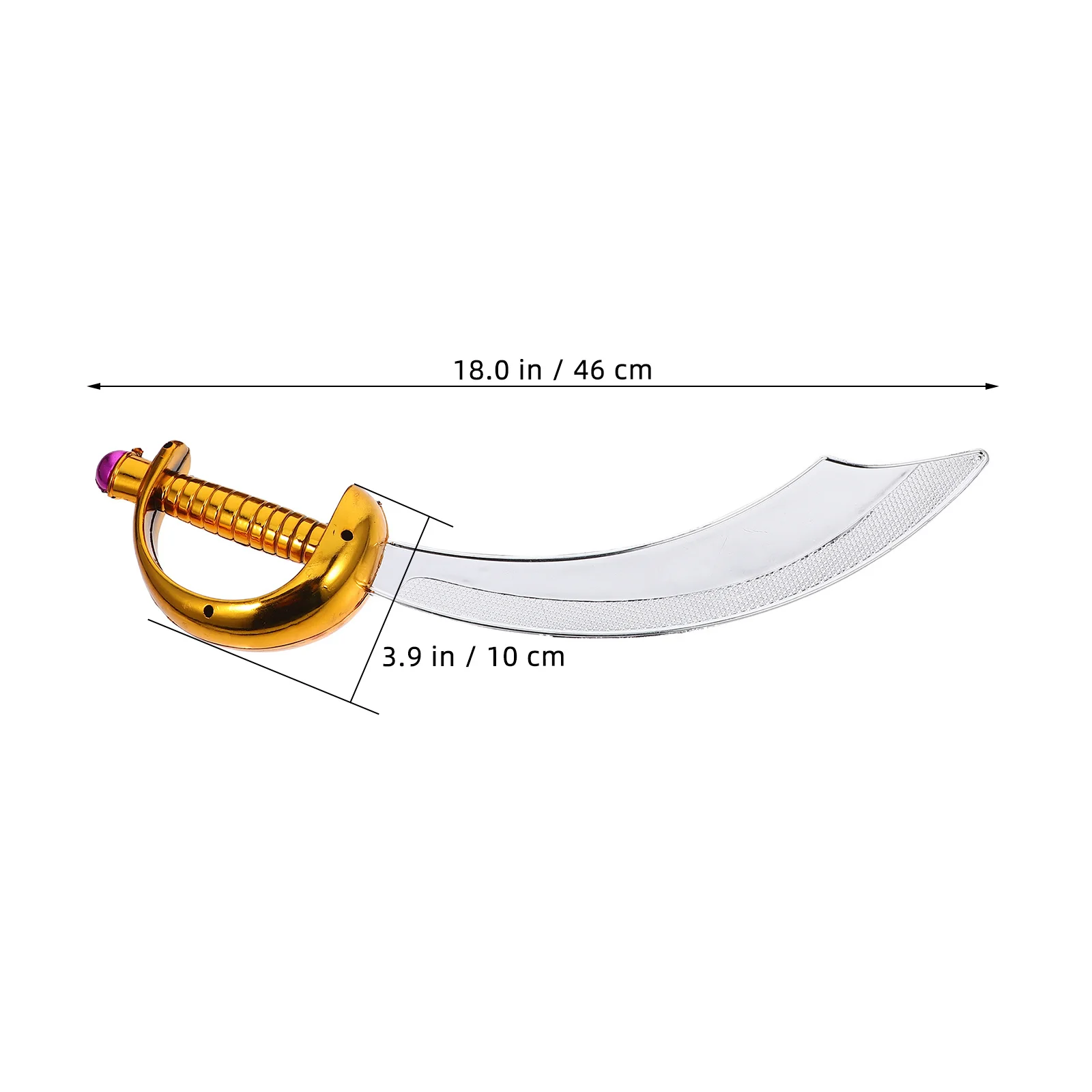 2Pcs Pirate Sword PVC Curved Blade Costume Accessory Halloween Cosplay Pretend Play Party Pirate Props Decorations