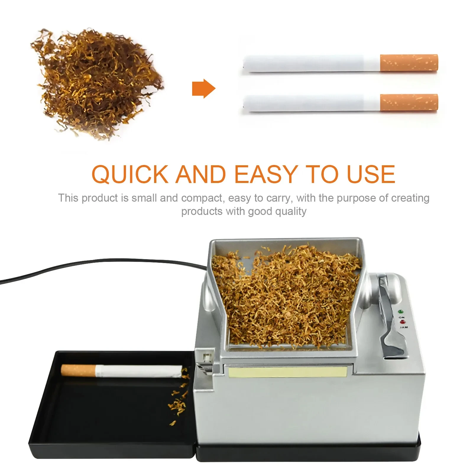 MERCURY New Push-pull Type Electric Cigarette Machine 6.5/8mm Tube Tobacco Filling Maker with Rolling Tray Smoke Accessories